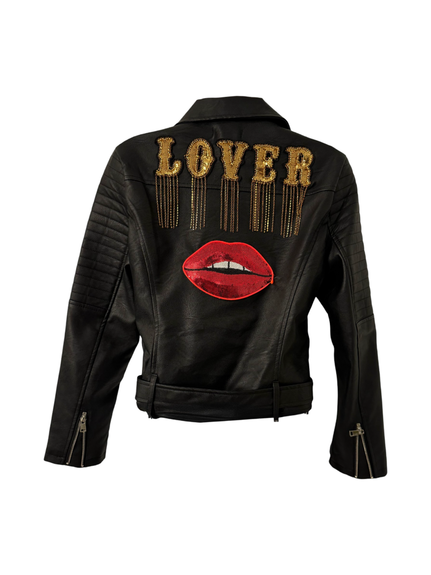 Lover's Radiance Black LED Leather Jacket