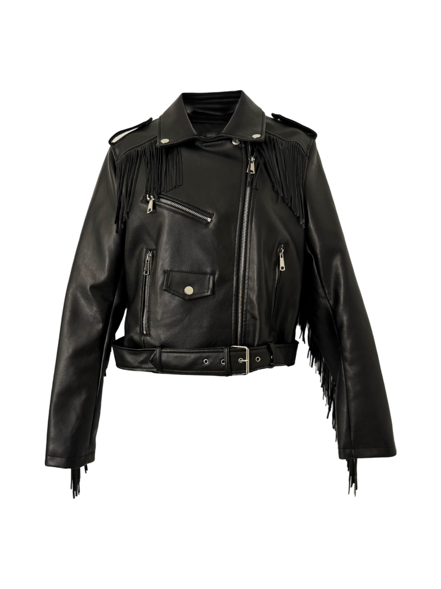 Up To No Good Fringe Leather LED Jacket