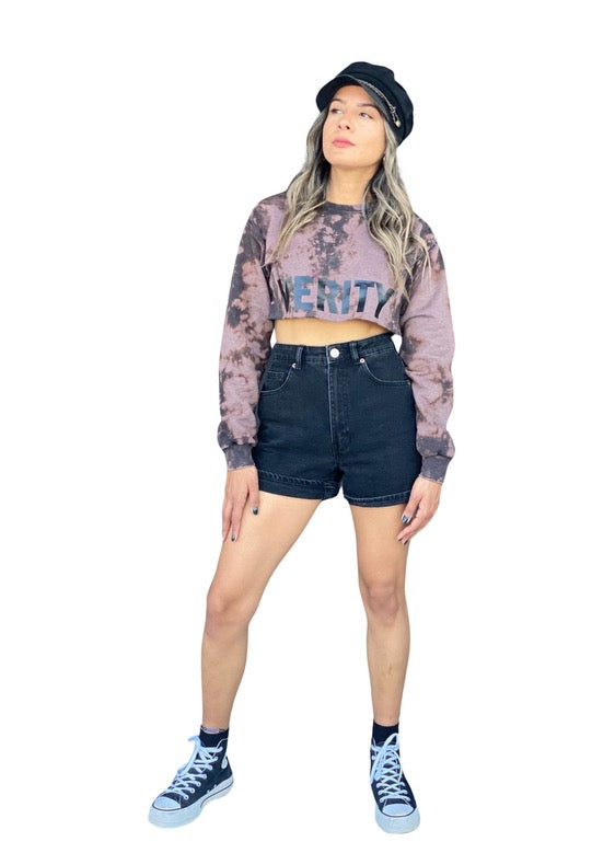 Verity Reverse Tie Dye Crop Sweatshirt