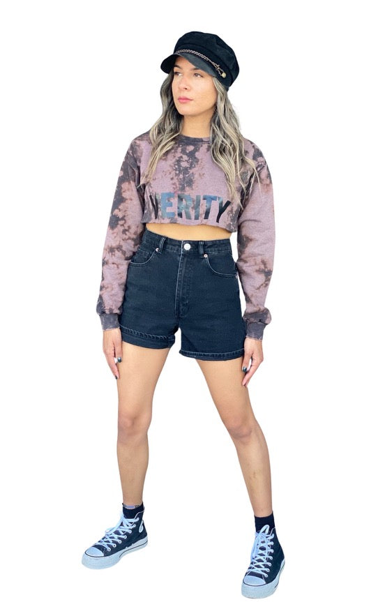 Verity Reverse Tie Dye Crop Sweatshirt