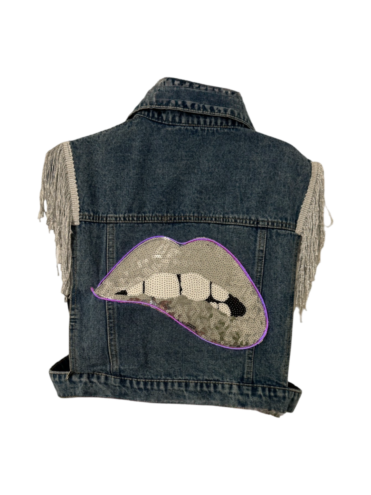 Denim Dreams LED Fringe Vest